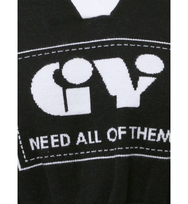 GYDA「round GY BICOLOR POLOニットトップス」|ニット・セーター|