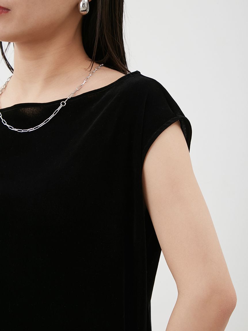 Mila Owen「ボートネックフロッキーベロアプルオーバー」|Tシャツ・カットソー|