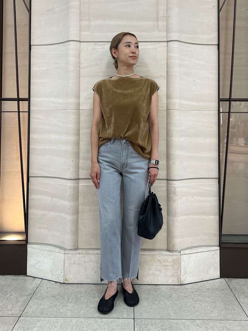 Mila Owen「ボートネックフロッキーベロアプルオーバー」|Tシャツ・カットソー|