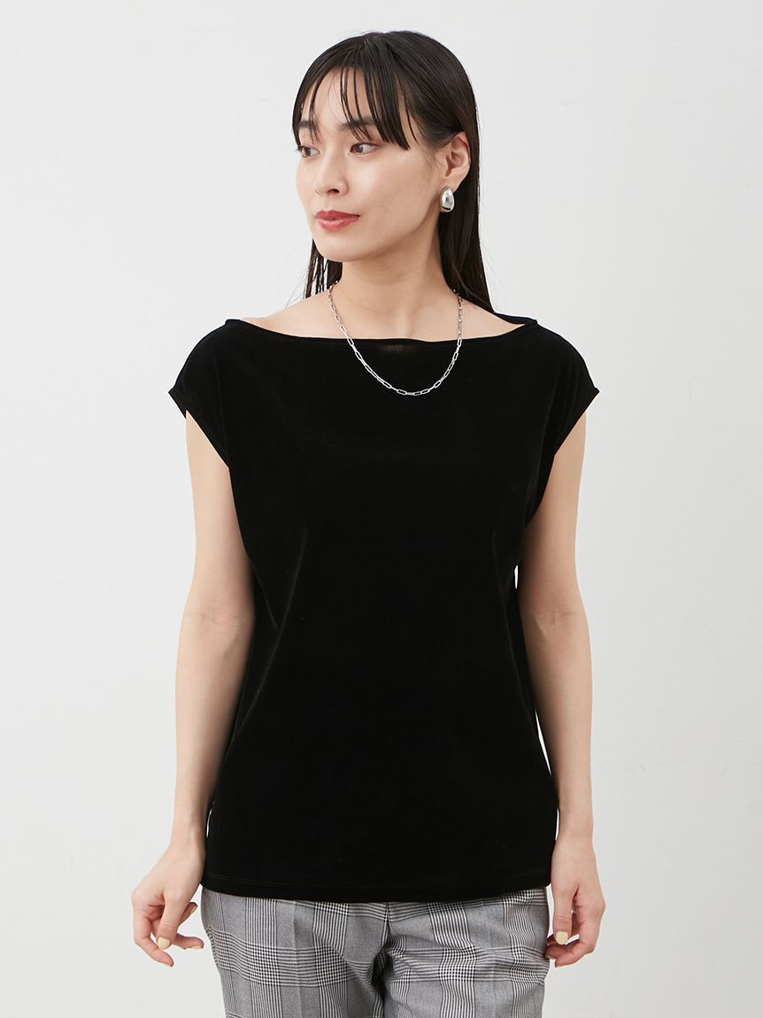 Mila Owen「ボートネックフロッキーベロアプルオーバー」|Tシャツ・カットソー|