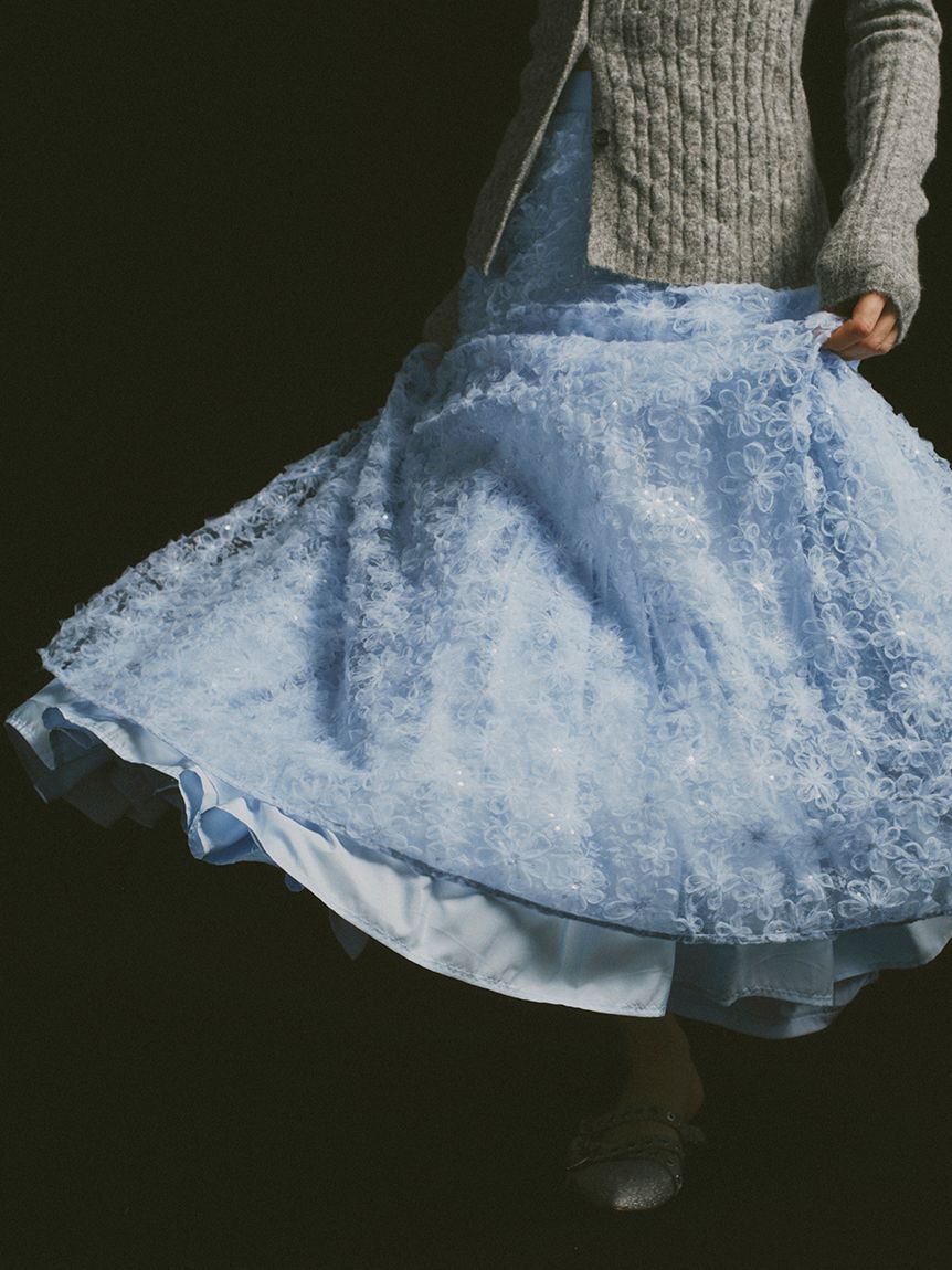 FURFUR「立体フラワーレーススカート」|スカート|
