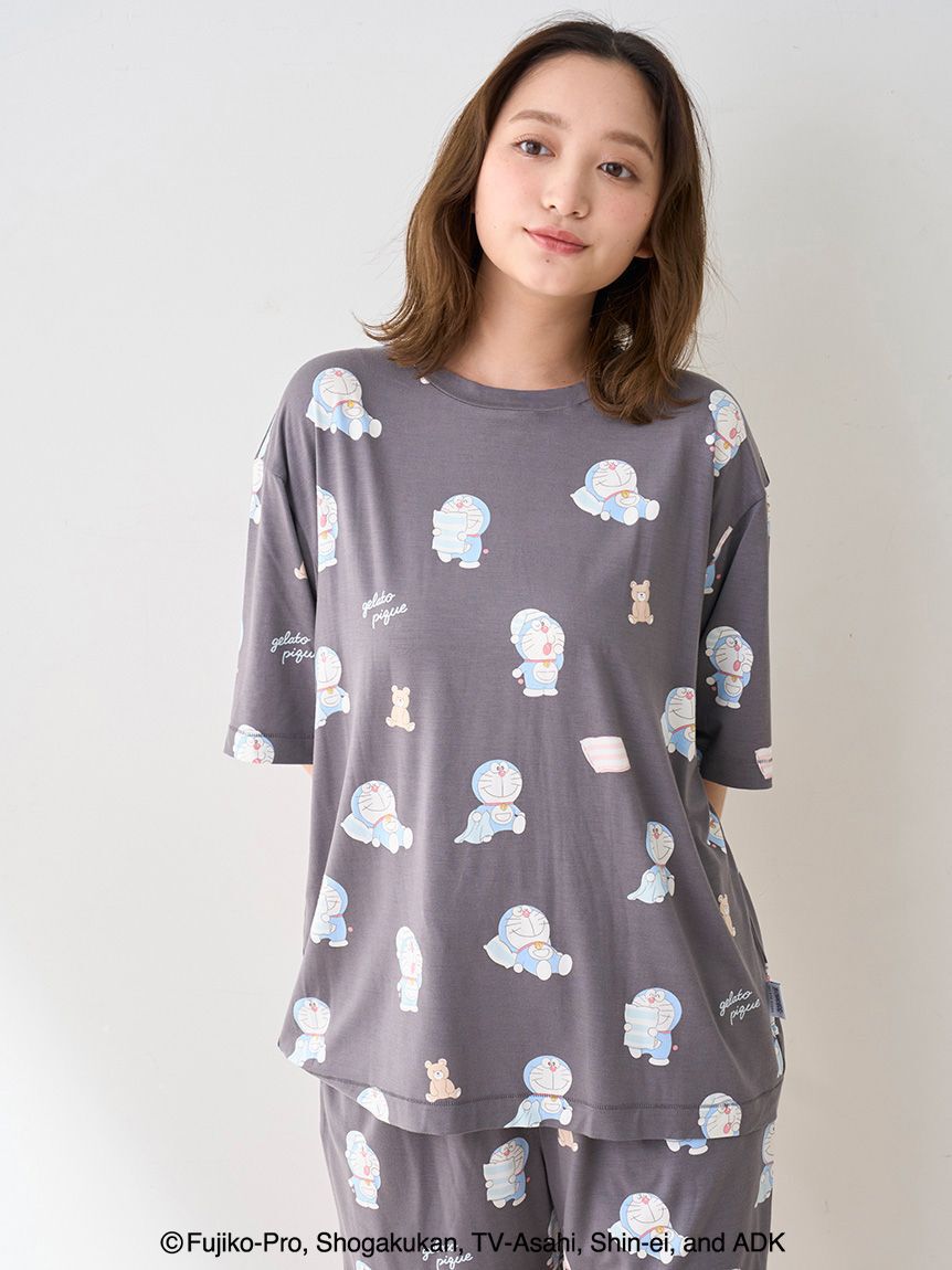 gelato pique「【ドラえもん】【ユニセックス】おはようおやすみTシャツ」|ルームウェア|