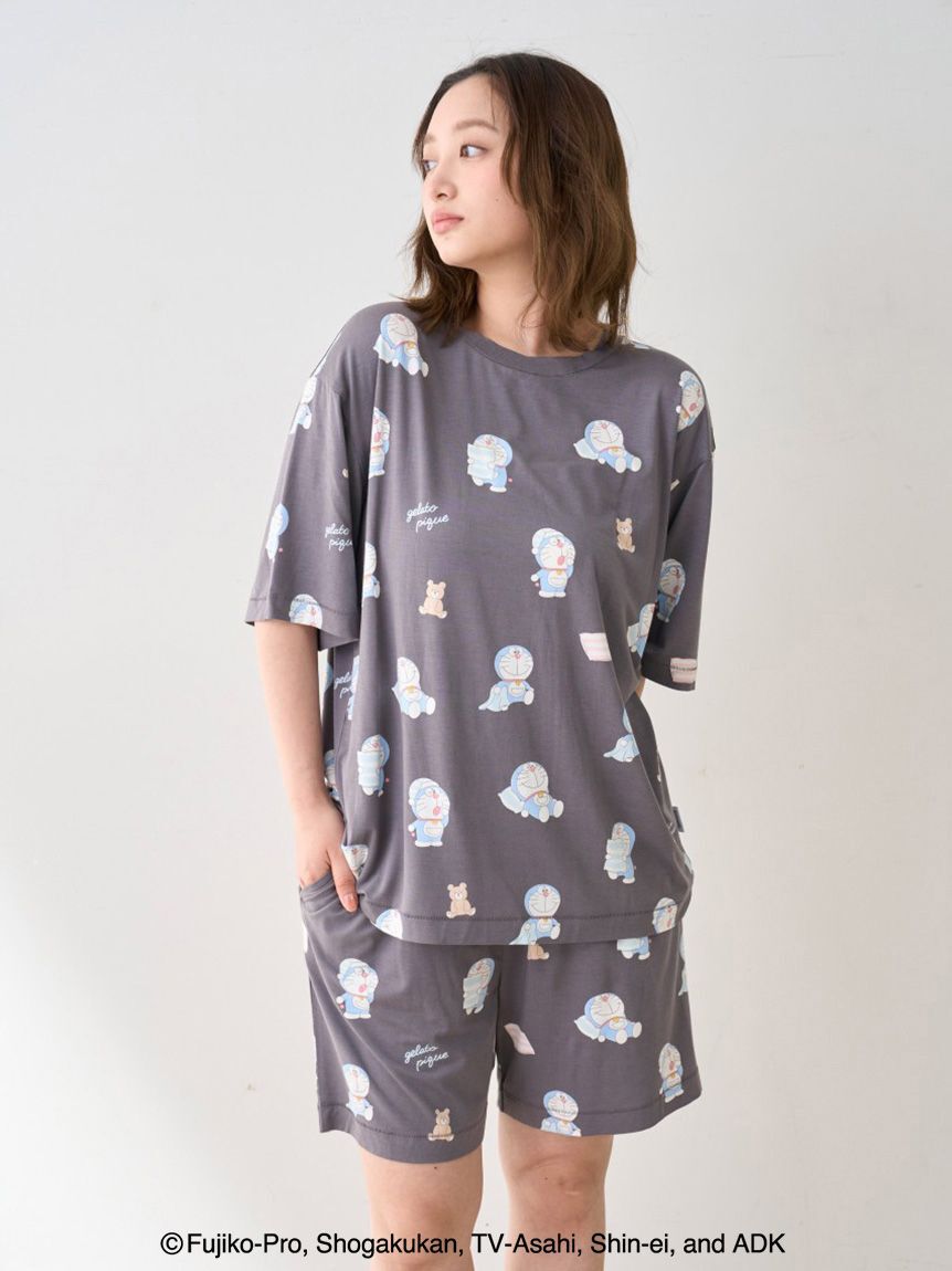 gelato pique「【ドラえもん】【ユニセックス】おはようおやすみTシャツ」|ルームウェア|