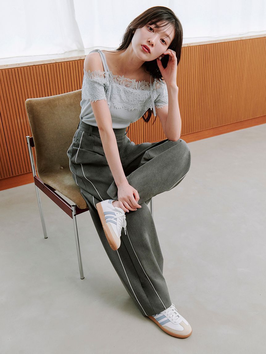 SNIDEL「タックラインパンツ」|チノ|