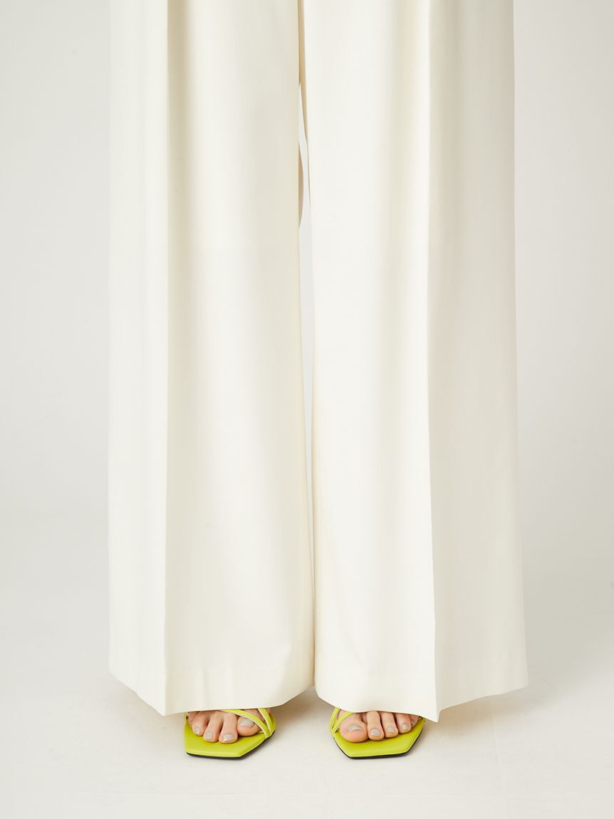 FRAY I.D「ハイウエストタックワイドマリンパンツ／ウォッシャブル・UVカット・防シワ」|チノ|