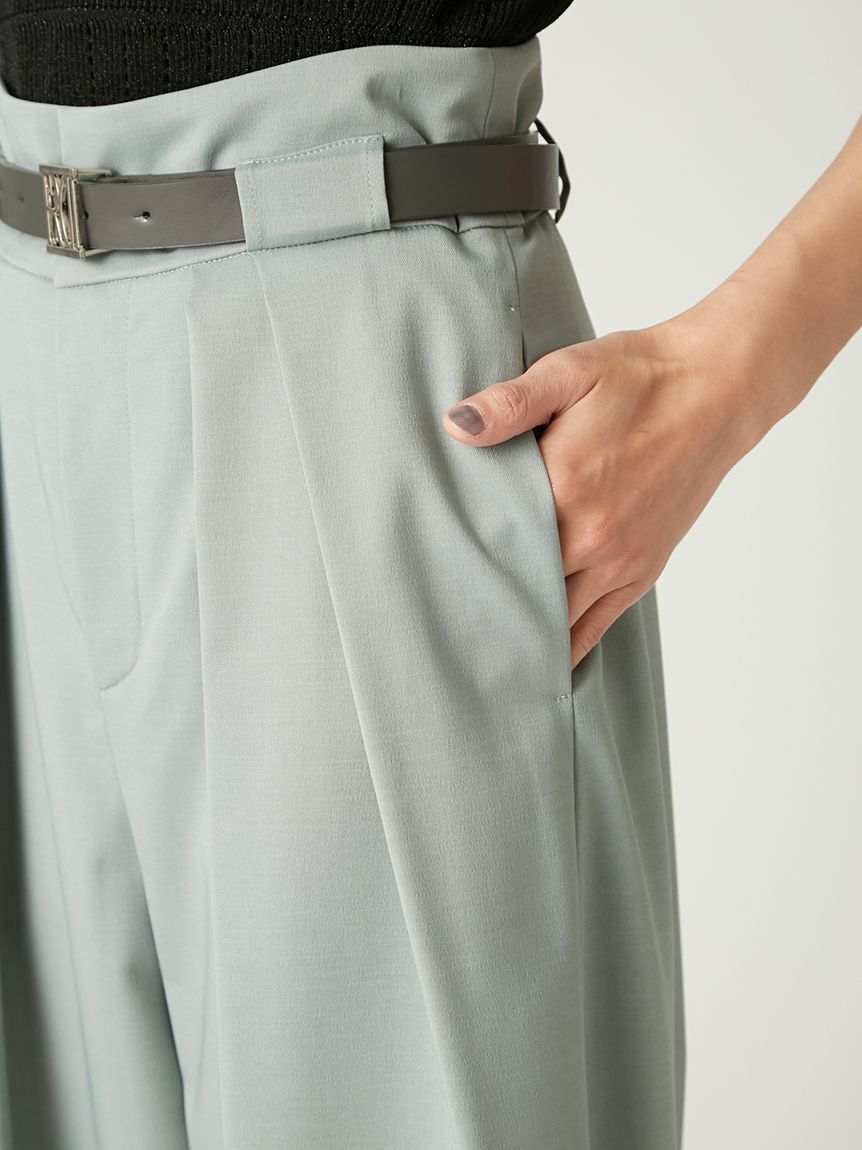 FRAY I.D「ベルト付きタックワイドパンツ」|チノ|