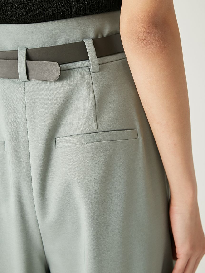 FRAY I.D「ベルト付きタックワイドパンツ」|チノ|