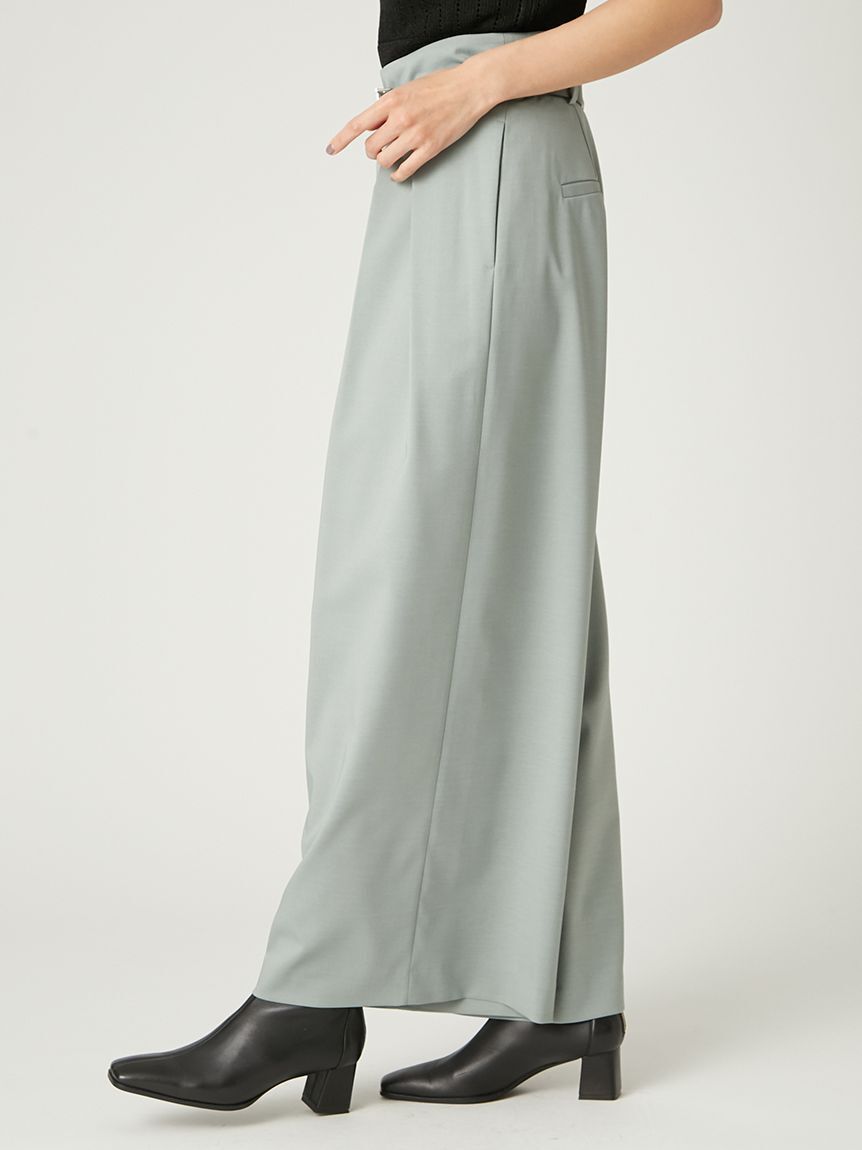 FRAY I.D「ベルト付きタックワイドパンツ」|チノ|