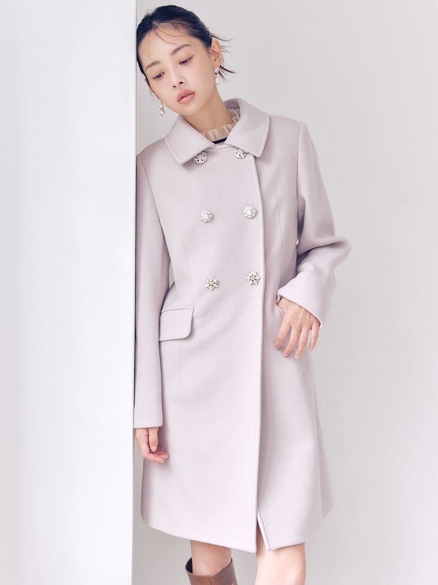 lilybrown candy stock コート L.B CANDY STOCK]ダブルビジューミディコート（LILY BROWN）｜ルミネの