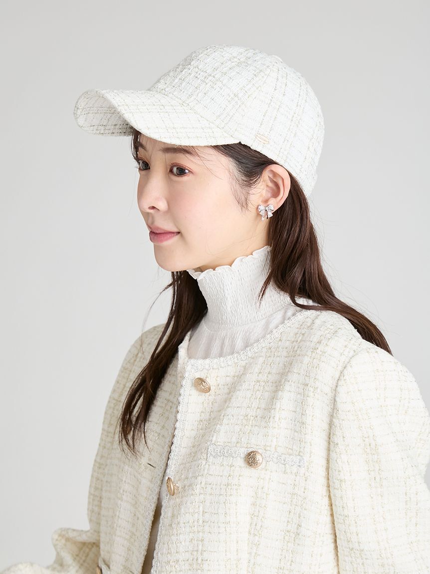 CELFORD「ロゴメタル付きツイードキャップ」|キャップ・キャスケット|