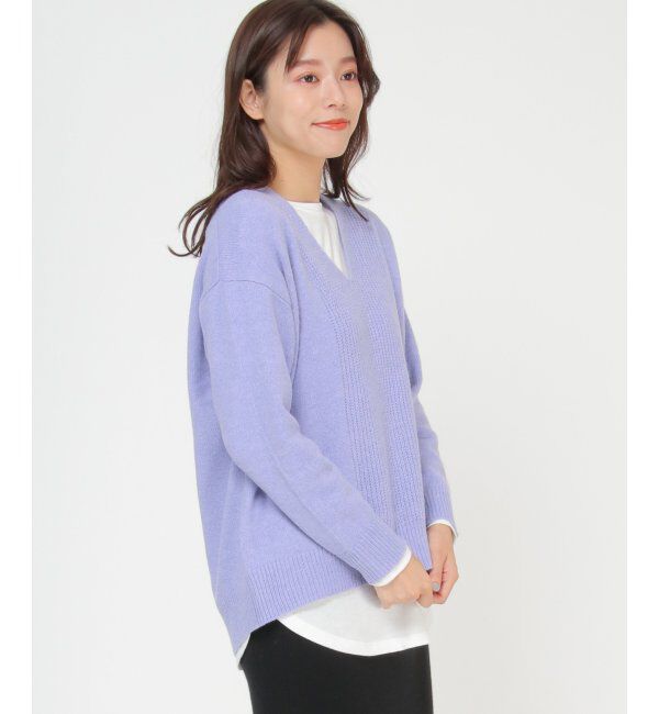 ikka「Vネックニットアンサンブル」|ニット・セーター|パープル