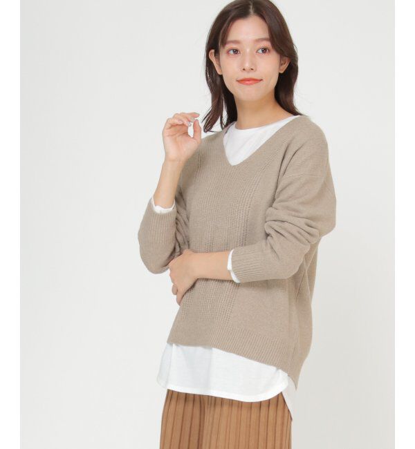 ikka「Vネックニットアンサンブル」|ニット・セーター|クルミ