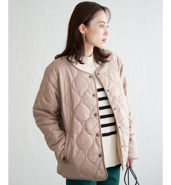 ikka「2WAYボアキルトブルゾン」|ブルゾン・スタジャン|ベージュ