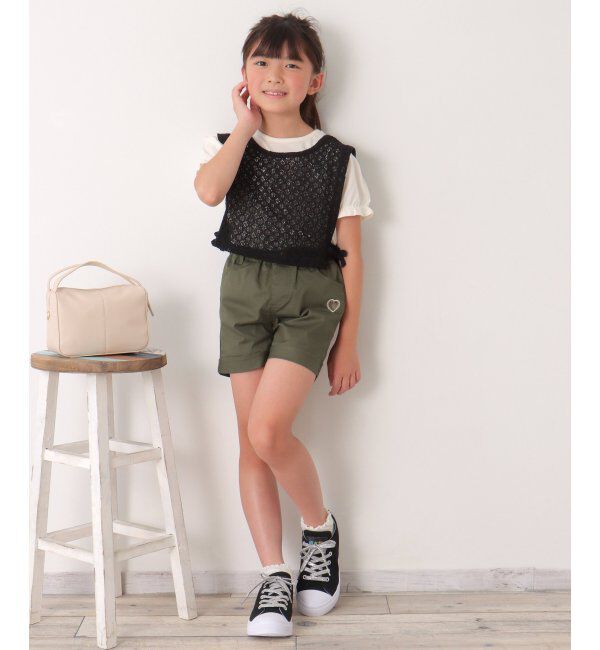 ikka kids「カットアウトハート刺繍ショートパンツ（120~160cm）」|その他|
