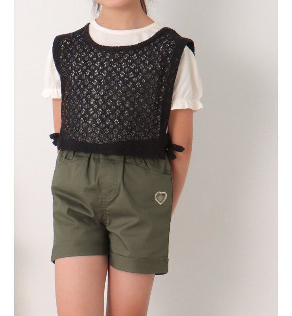 ikka kids「カットアウトハート刺繍ショートパンツ（120~160cm）」|その他|