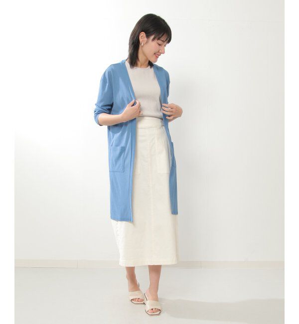 ikka「サラッとシアーロングカーディガン」|カーディガン|