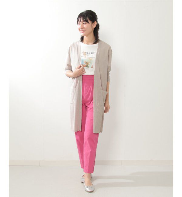 ikka「サラッとシアーロングカーディガン」|カーディガン|
