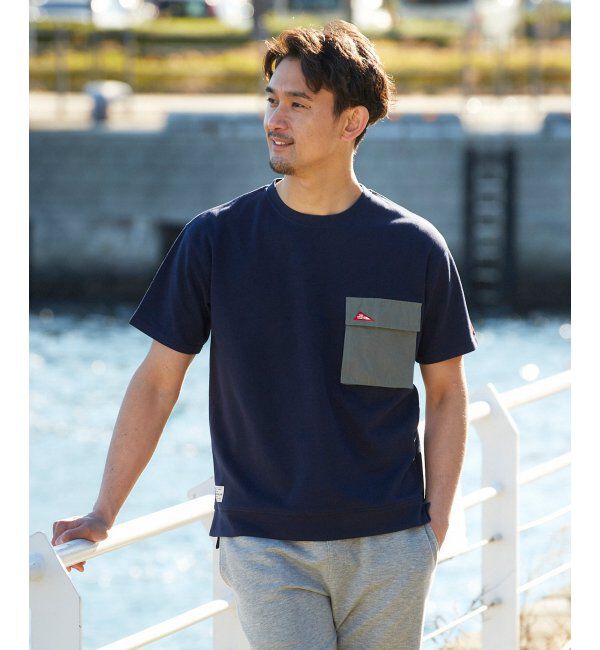ikka「URBAN NATURE LIFE アーバンネイチャーライフ フラップポケットTシャツ」|Tシャツ・カットソー|ネイビー