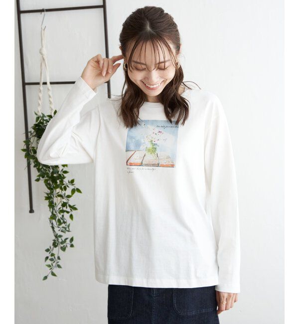 ikka「ロゴフォトプリントロンT」|Tシャツ・カットソー|オフホワイト