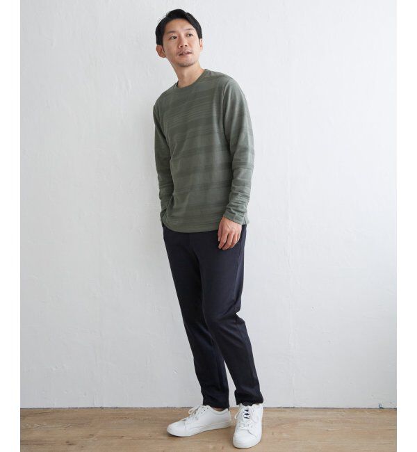 IKKA LOUNGE「ランダムリップルボーダーロンT」|Tシャツ・カットソー|