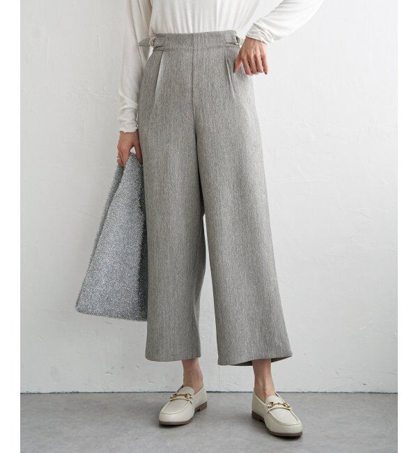 ikka「サイドベルトワイドパンツ」|その他|ブラウン