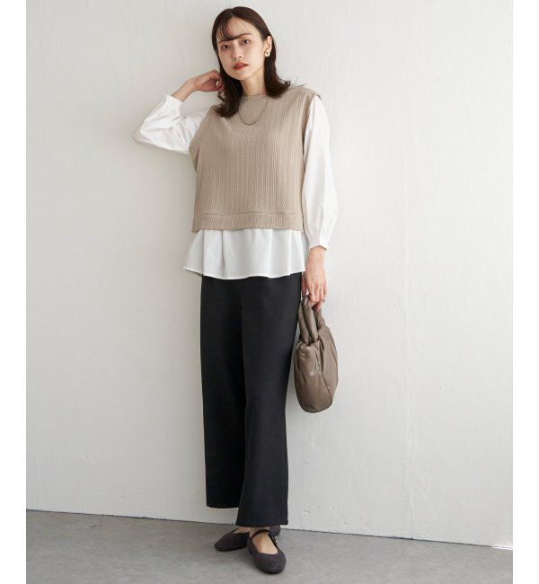 ikka「サイドベルトワイドパンツ」|その他|