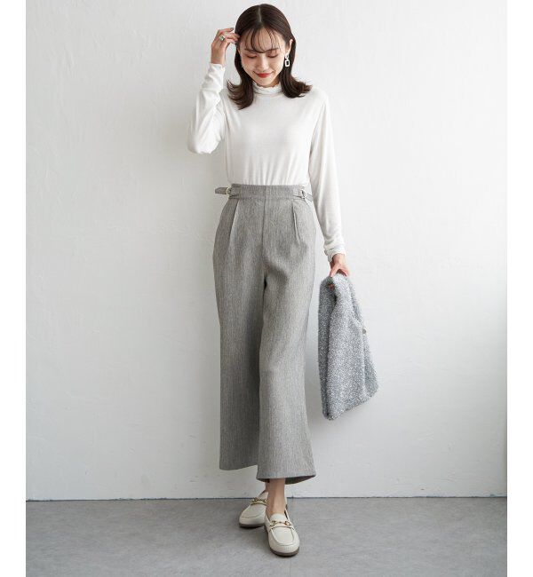ikka「サイドベルトワイドパンツ」|その他|