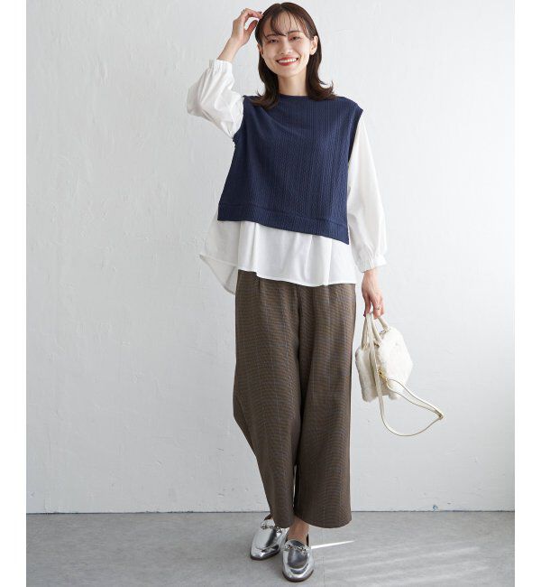 ikka「サイドベルトワイドパンツ」|その他|