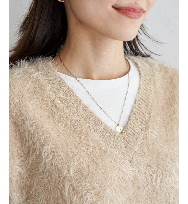 ikka「フェザーVネックベスト」|ニット・セーター|