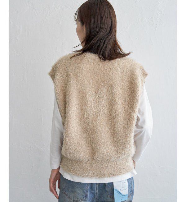 ikka「フェザーVネックベスト」|ニット・セーター|