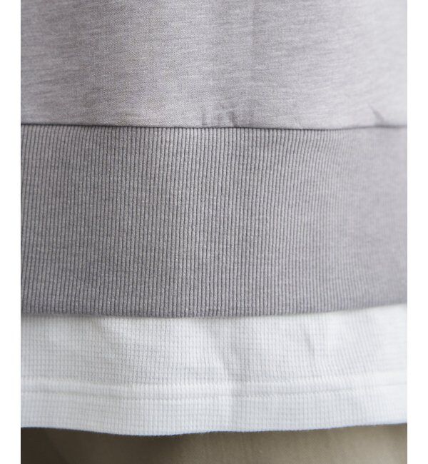 ikka「【抗菌防臭／吸水速乾】GOKU楽ダンボールフェイクプルオーバー」|パーカー|