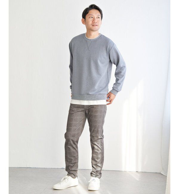 ikka「【抗菌防臭／吸水速乾】GOKU楽ダンボールフェイクプルオーバー」|パーカー|