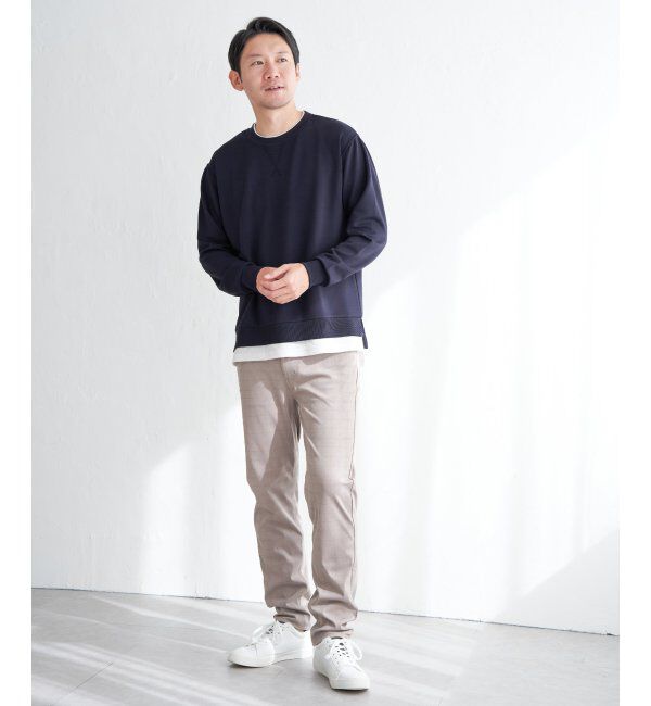 ikka「【抗菌防臭／吸水速乾】GOKU楽ダンボールフェイクプルオーバー」|パーカー|