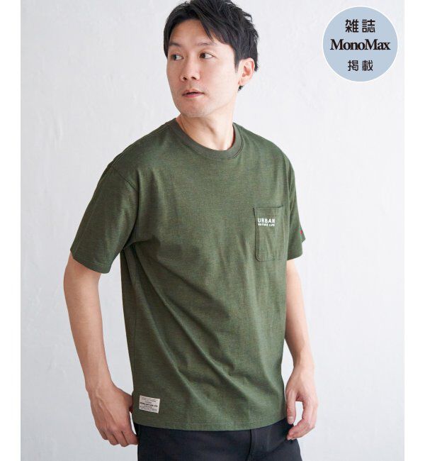 ikka「【雑誌MonoMax5月号掲載】URBAN NATURE LIFE アーバンネイチャーライフ 刺繍ポケットTシャツ」|Tシャツ・カットソー|カーキ