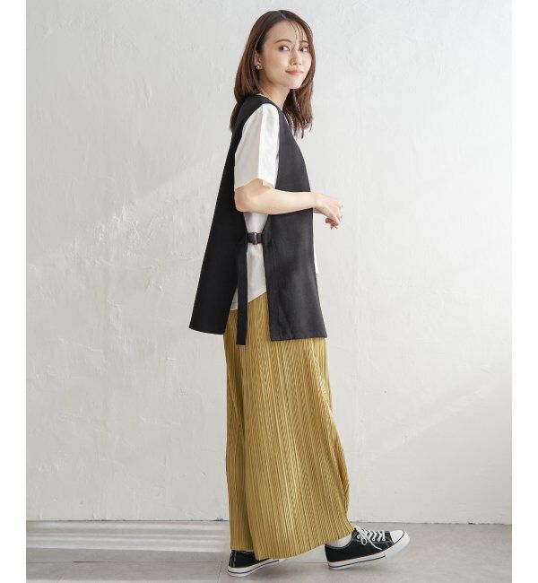 ikka「ノーカラーサイドスリットジレ」|ダウンベスト・ベスト|