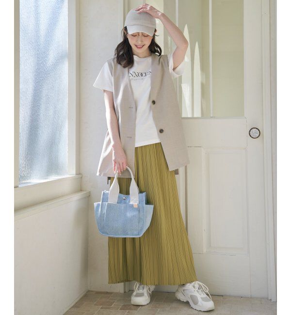 ikka「ノーカラーサイドスリットジレ」|ダウンベスト・ベスト|