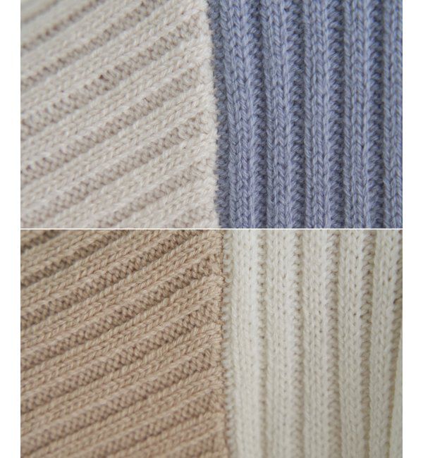 ikka「袖配色ワイドリブニットプルオーバー」|プルオーバー|