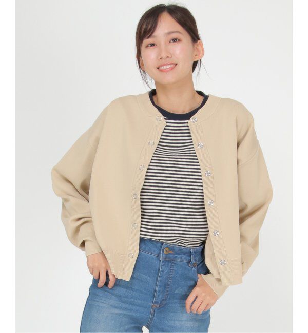 Lbc with Life「スナップボタンニットカーディガン」|カーディガン|ベージュ