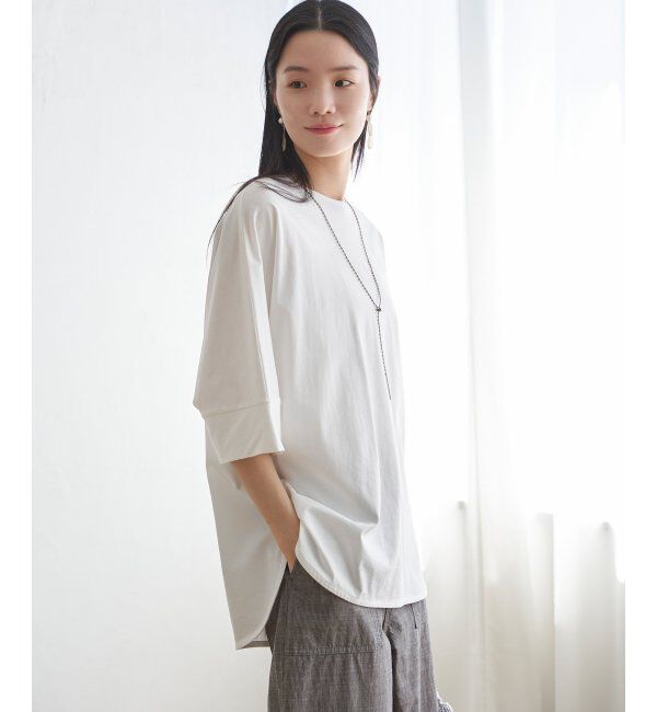 Lbc with Life「シルケット裾ラウンド袖切り替えTシャツ」|Tシャツ・カットソー|