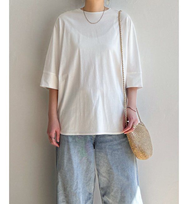 Lbc with Life「シルケット裾ラウンド袖切り替えTシャツ」|Tシャツ・カットソー|