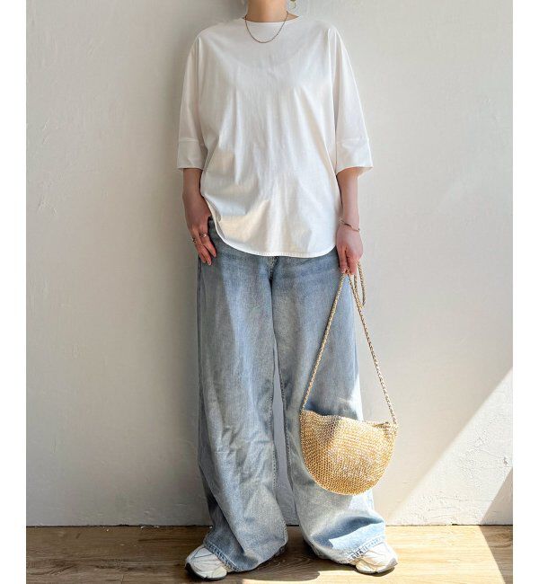 Lbc with Life「シルケット裾ラウンド袖切り替えTシャツ」|Tシャツ・カットソー|