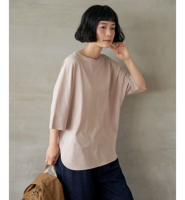 Lbc with Life「シルケット裾ラウンド袖切り替えTシャツ」|Tシャツ・カットソー|