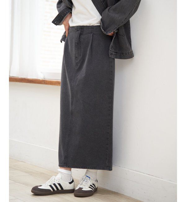 Lbc with Life「LBCステッチナロースカート」|スカート|ブラック