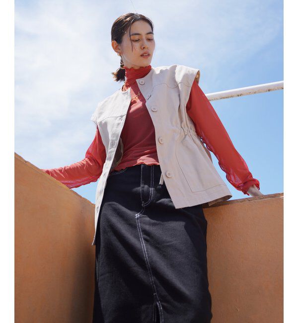 VENCE share style「ノーカラーマルチウェイジャケット」|ミリタリージャケット|