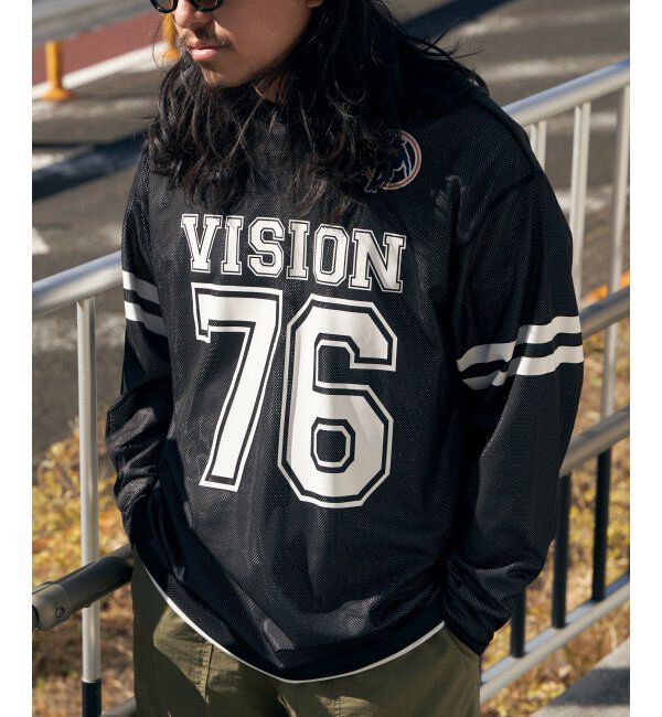 VENCE share style「【2点セット】VISION STREET WEAR ビジョンストリートウェア メッシュロンTアンサンブル」|Tシャツ・カットソー|ブラック