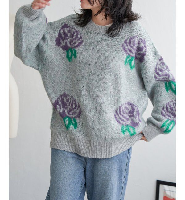 VENCE share style「花柄ジャガードニット」|ニット・セーター|