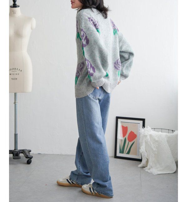 VENCE share style「花柄ジャガードニット」|ニット・セーター|