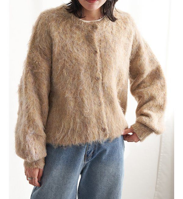 VENCE share style「ブークレーシャギー2WAYカーディガン」|カーディガン|オレンジ