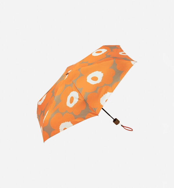 Marimekko「Mini Manual Unikko 折りたたみ傘」|傘|オレンジ&times;ベージュ