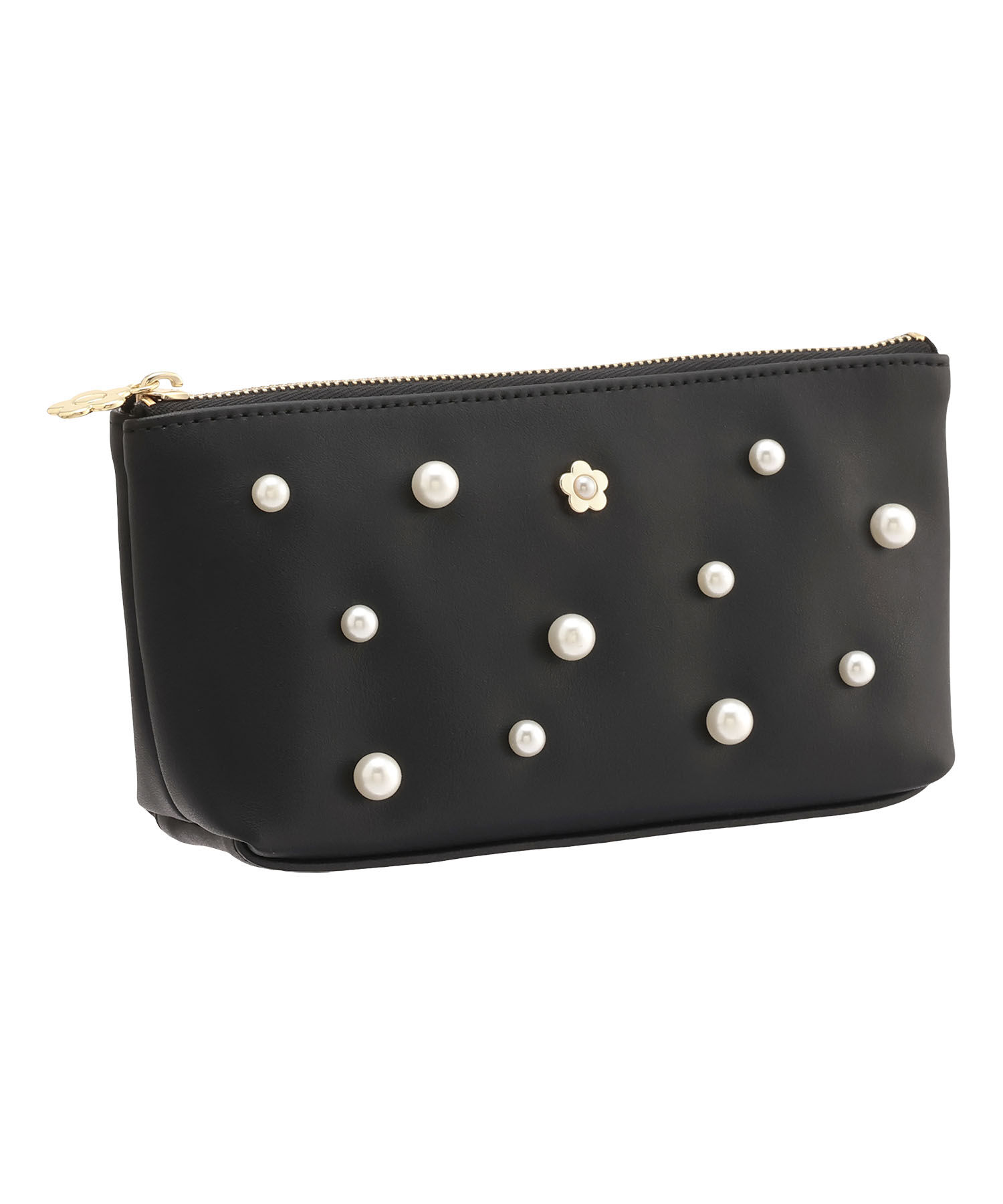MARY QUANT「スムースセットパール 舟型ペンケース」|ポーチ|ブラック